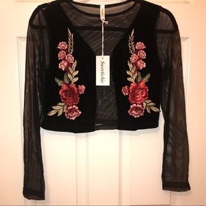 Sheer long sleeve top